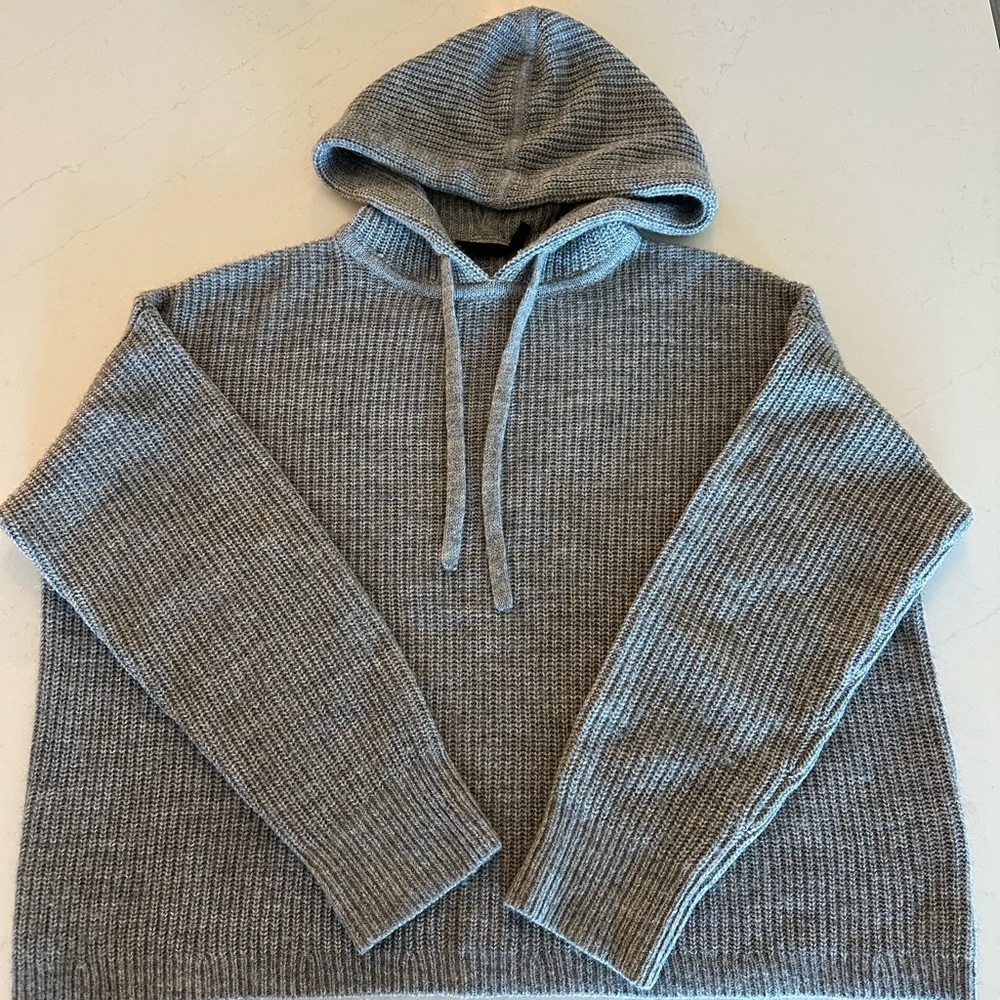 Jenni Kayne Cashmere Fisherman Hoodie Heather Grey XS